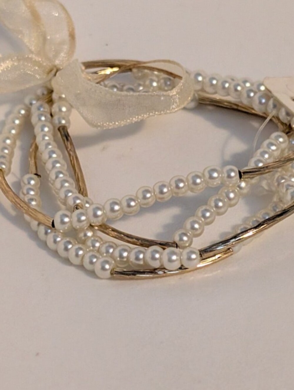 Altr'd State Stretch Beaded Bracelet Pearl - Picture 2 of 5